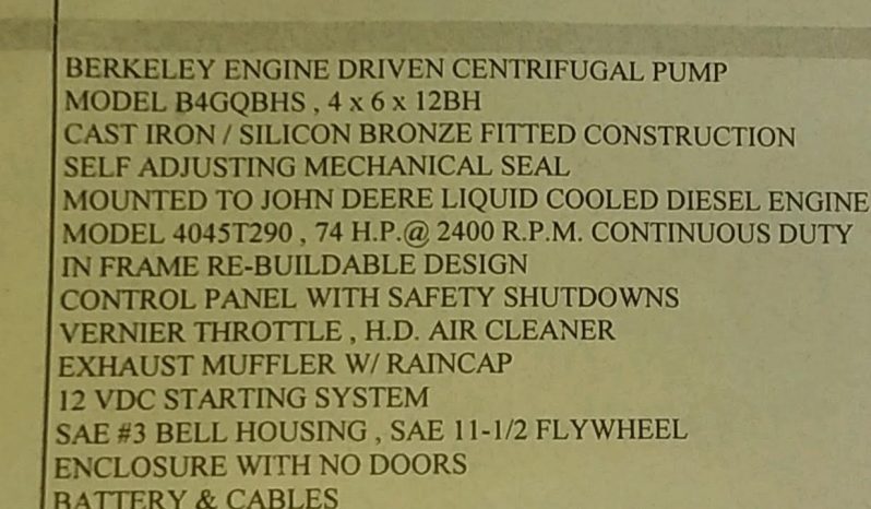 Berkeley Jet Pump 4″X6″ New full