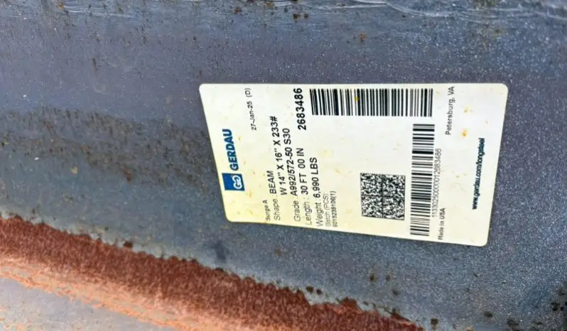 
								used W14x233 wide flange 30’-40’ full									