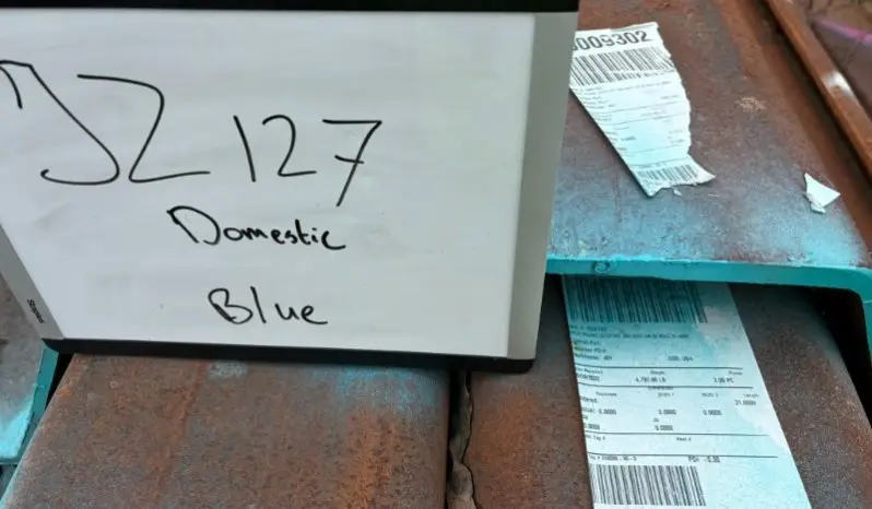 
								50’-65’ long JZ127 sheet pile full									